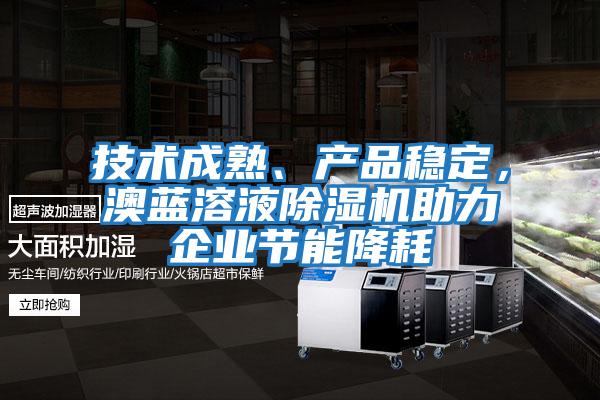 技術成熟、產品穩定，澳藍溶液除濕機助力企業節能降耗