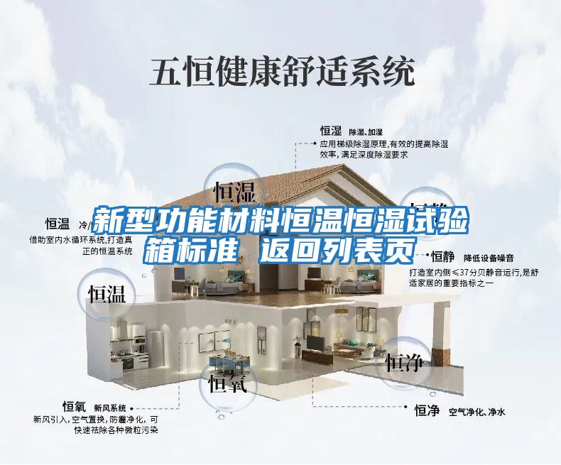 新型功能材料恒溫恒濕試驗箱標準 返回列表頁